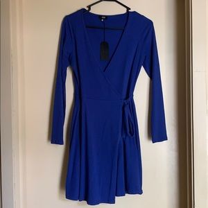 Royal blue wrap dress Lucca Los Angeles